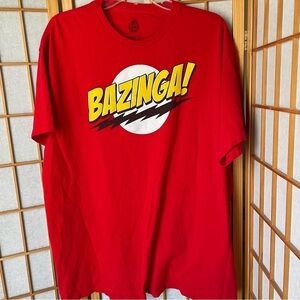 Big Bang Theory Bazinga Red Graphic Tee, XL